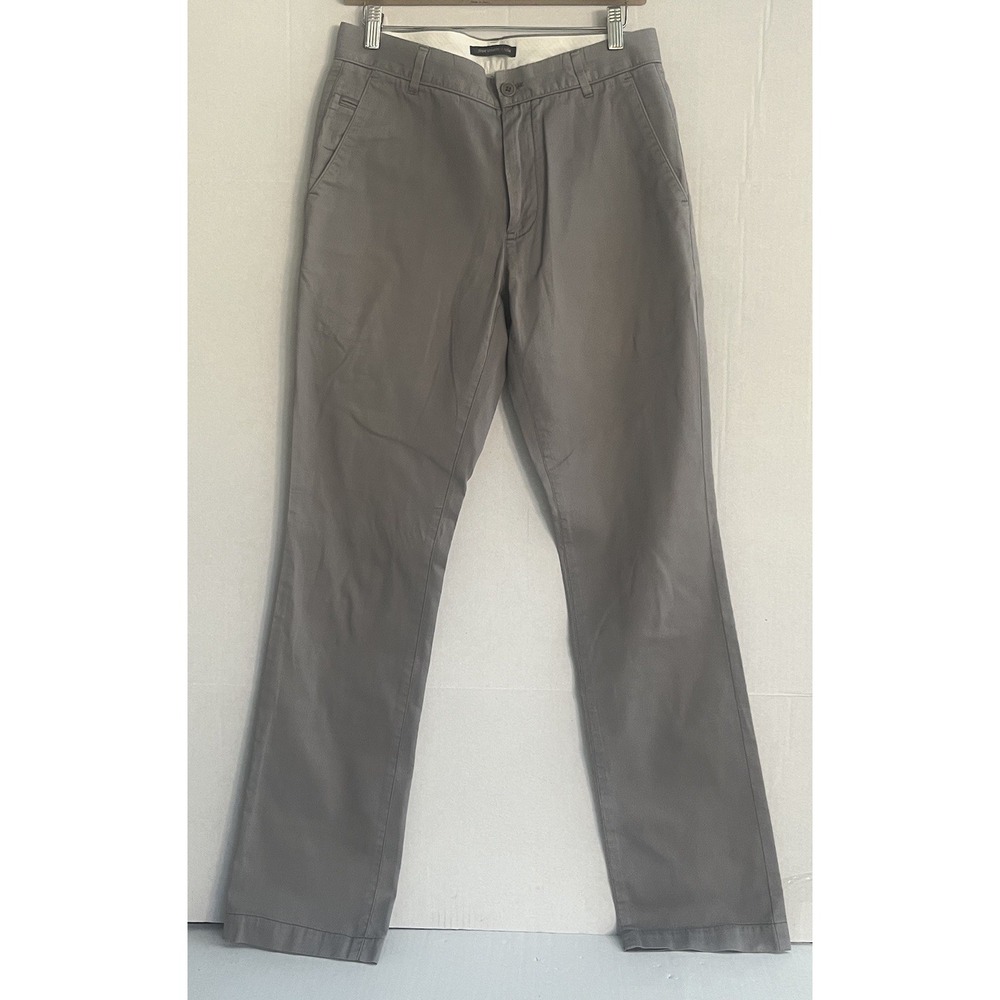 John Varvatos USA Pants Mens Gray Lightweight Slim Flat Front Chinos 30